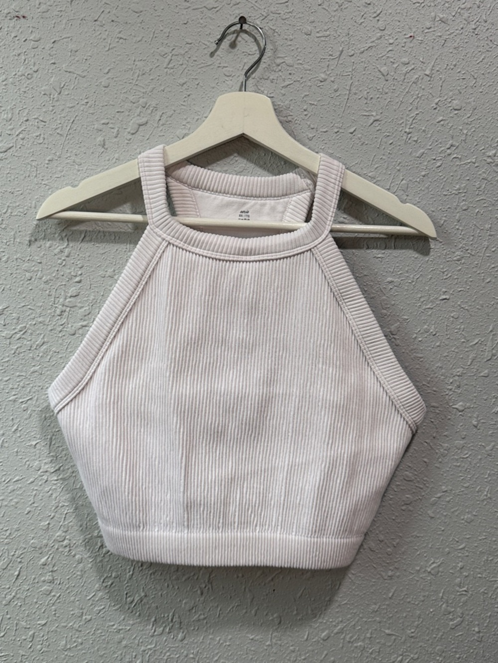 AERIE Real Good Size XXL Superchill Seamless High Neck‎ Bra Top White